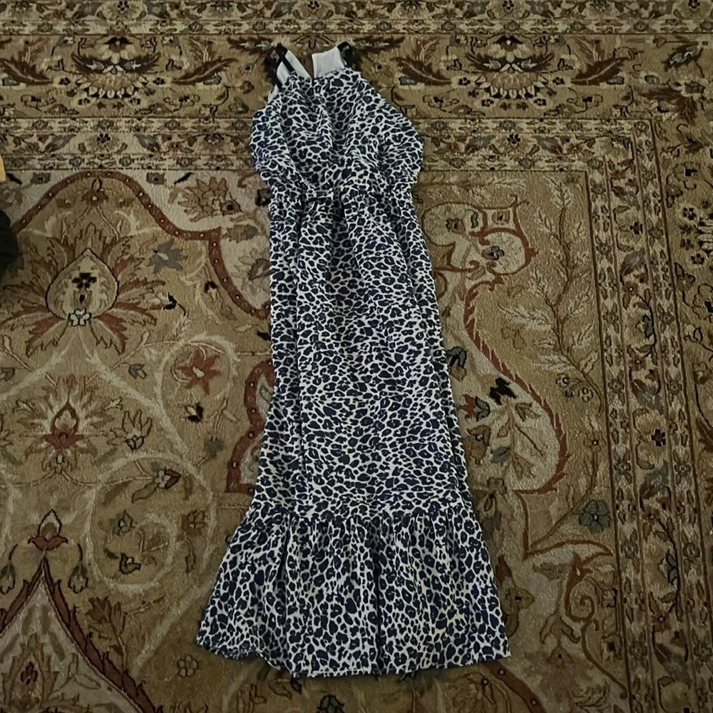 Speechless kids, blue cheetah print dress